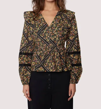 Lost + Wander Ortensia Top In Black Multi