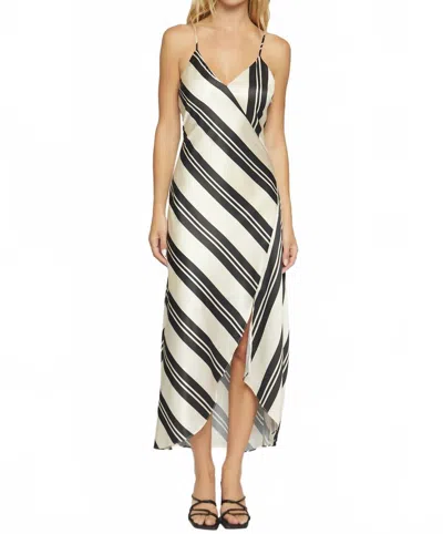 Lost + Wander Palermo Side Slit Maxi Dress In Cream-black In Neutral