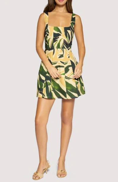 Lost + Wander Palm Serenade Cotton Minidress In Green
