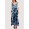 Lost + Wander Parisian Bleu Maxi Dress In Blue-floral-multi