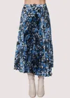 Lost + Wander Parsian Bleu Midi Skirt In Blue-floral In Multi