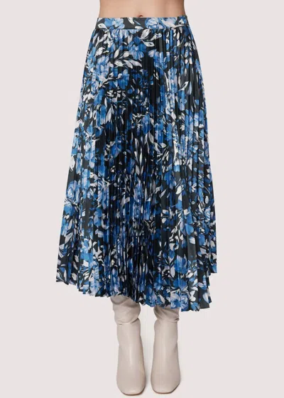 Lost + Wander Parsian Bleu Midi Skirt In Blue-floral In Multi