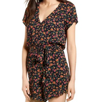 Lost + Wander Party Til Dawn Romper In Black Floral In Multi