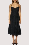 Lost + Wander Petal Veil Jacquard Dress In Black
