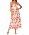 Lost + Wander Poppy Blooms Maxi Dress In White Orange Floral In Multi