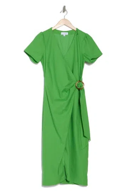 Lost + Wander Radiance Midi Wrap Dress In Green