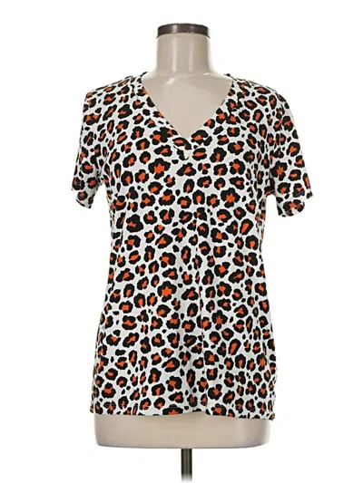Pre-owned Lost + Wander Short Sleeve Blouse In Brown