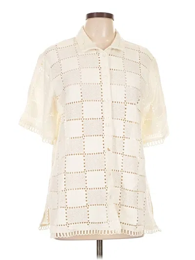 Pre-owned Lost + Wander Short Sleeve Blouse In Ivory