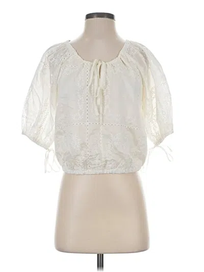 Pre-owned Lost + Wander Short Sleeve Blouse In Ivory