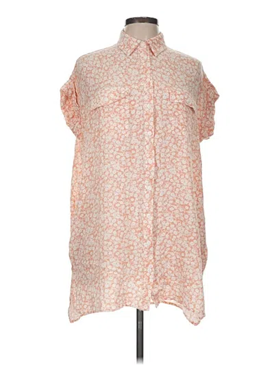 Pre-owned Lost + Wander Short Sleeve Blouse In Orange