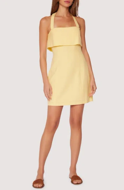 Lost + Wander Siren Coast Halter Minidress In Yellow