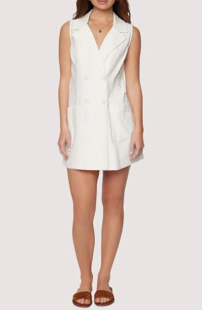 Lost + Wander Siren Dream Double Breasted Sleeveless Romper In White