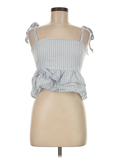 Pre-owned Lost + Wander Sleeveless Top Blue Strapless Neckline Tops