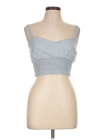 Pre-owned Lost + Wander Sleeveless Top Silver Strapless Neckline Tops