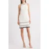 Lost + Wander Sophia Halter Neck Sleeveless Sweater Dress In Off-white-black