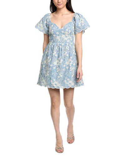 Lost + Wander Springtide Splendor Mini Dress In Blue