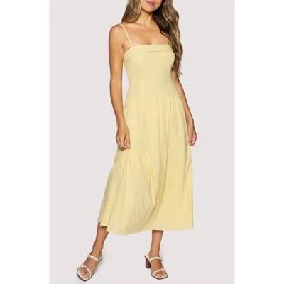 Lost + Wander Sunlit Whimsy Cotton Midi Dress In Yellow