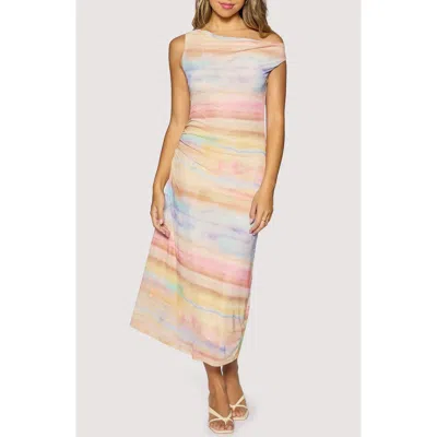 Lost + Wander Sunset Promenade One-shoulder Maxi Dress In Multi