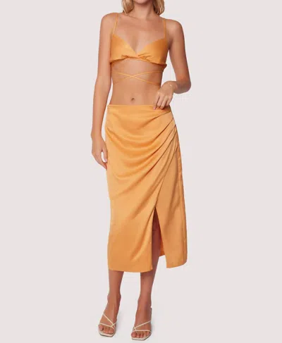 Lost + Wander Sunset Satin Bralette In Apricot In Orange