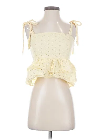 Pre-owned Lost + Wander Tank Top Yellow Strapless Neckline Tops