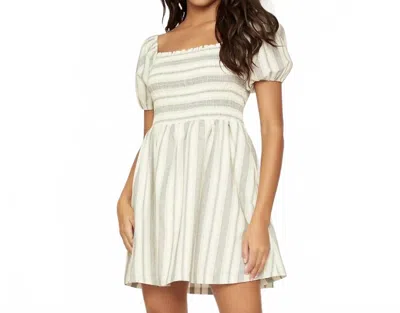 Lost + Wander Terrace On Rialto Mini Dress In White/black Stripe