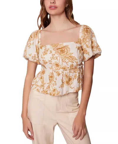 Lost + Wander Toasted Rose Top In Brown Floral In Beige