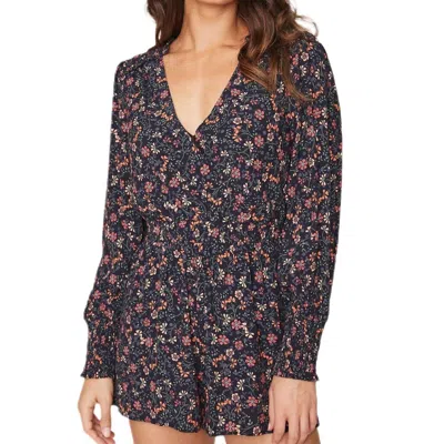 Lost + Wander Trip To Louvre Romper In Black Multi