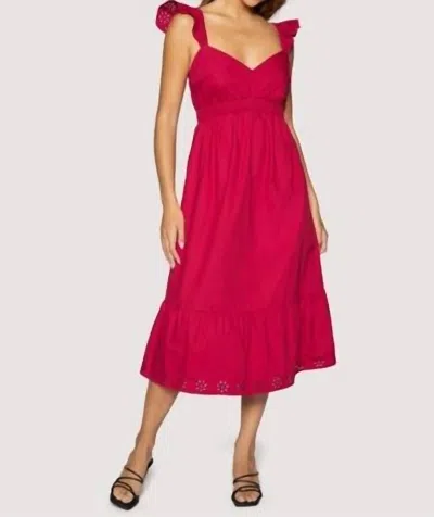 Lost + Wander Vino Kiss Midi Dress In Tomato In Red