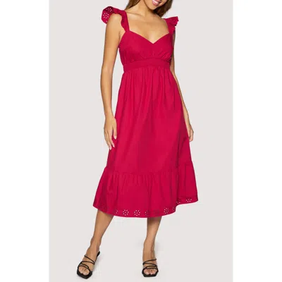 Lost + Wander Vino Kiss Midi Dress In Tomato In Red