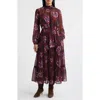 Lost + Wander Wild Bergamont Long Sleeve Maxi Dress In Brown