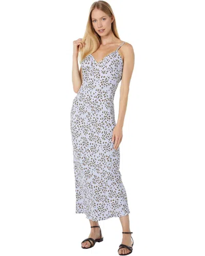 Lost + Wander Wild Thing Bias Dress Women's S Blue Leopard Print Sheath Jdm1139