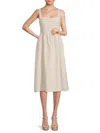 LOST + WANDER WOMEN'S NATURAL STATE MIDI A LINE DRESS