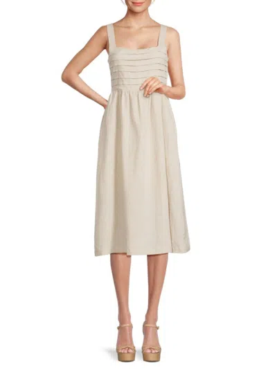 Lost + Wander Women's Natural State Midi A Line Dress In Natural White