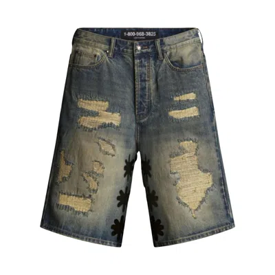 Pre-owned Lostshdws Distressed Short 'blue/black' | Men's Size 40