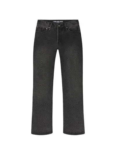 Lostshdws Embossed Denim Pants In Black