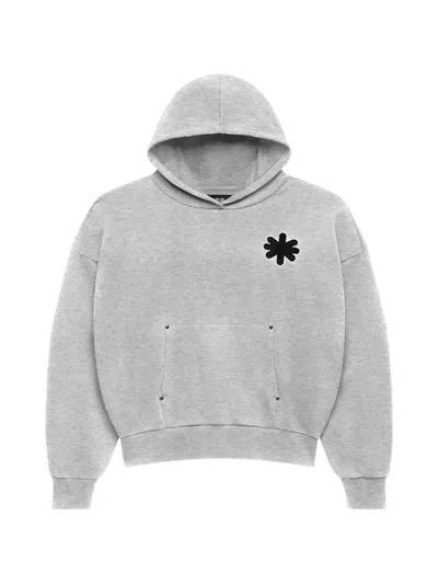 Lostshdws Embroidered-logo Hoodie In Gray