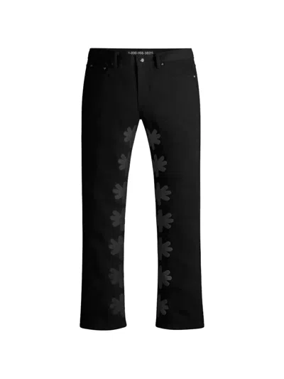 Lostshdws Floral Denim Pants In Black