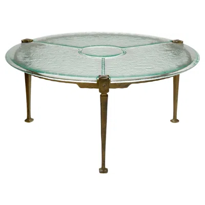 Pre-owned Lothar Klute Round Glass Coffee Table By , Germany 1980s In Gold