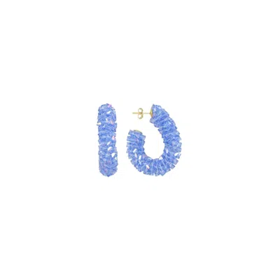 Lott. Gioielli Women's Blue Raw Creole Earrings L - Azure - Pascalle