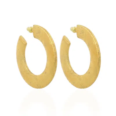 Lott. Gioielli Women's Creole Round Flat Earring - Gold - Edith