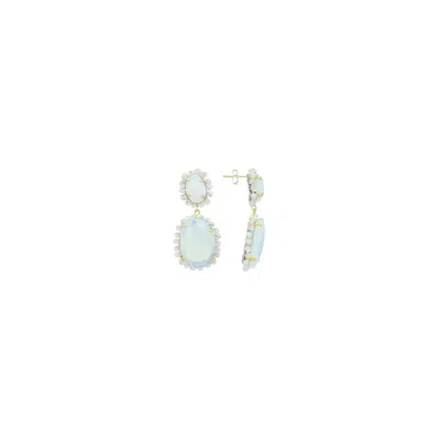 Lott. Gioielli Women's Double Round Earrings M - Crystal Silver - Bodine In Gray
