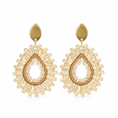 Lott. Gioielli Women's Gold / Neutrals Drop Crystal Earring S - Champagne - Robin
