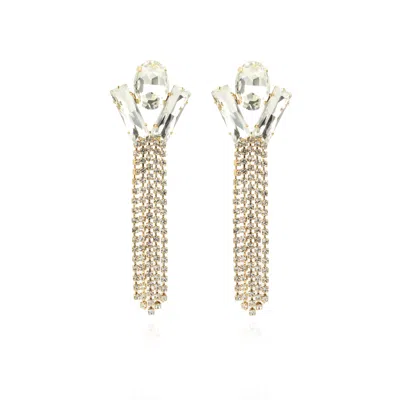 Lott. Gioielli Women's Gold Oval Waterfall Earring - Crystal - Maudi