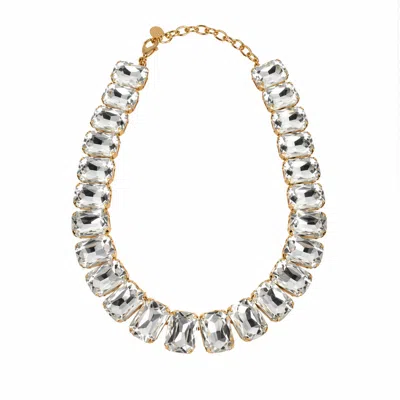 Lott. Gioielli Women's Gold Rectangle Strass Stones Necklace M - Crystal - Eloise