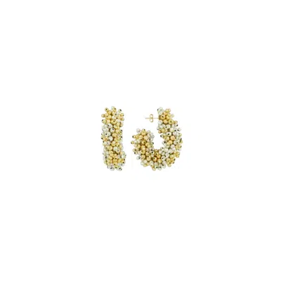Lott. Gioielli Women's Gold / Silver Creole Double Stones L - Silver/gold In Multi