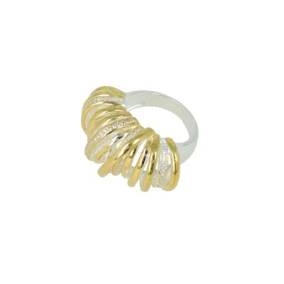 Lott. Gioielli Women's Gold / Silver Croissant With Stones Adjustable - Gold
