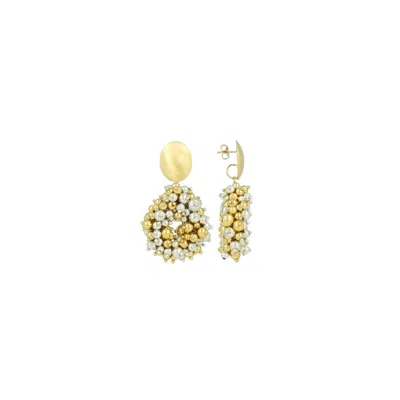 Lott. Gioielli Women's Gold / Silver Gold & Silver-colored Earrings Louise Irregular Double Stones Drop S In Multi