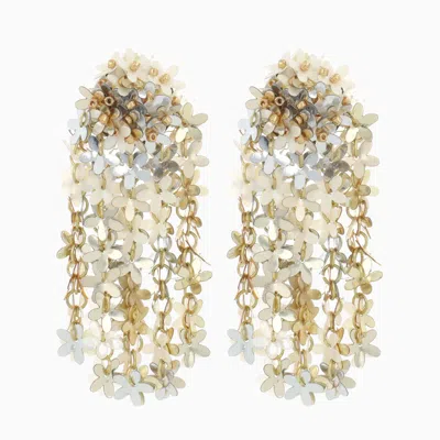 Lott. Gioielli Women's Gold / Silver Sequin Flower Rain Earrings - Silver/gold - Fleur In Gold/silver