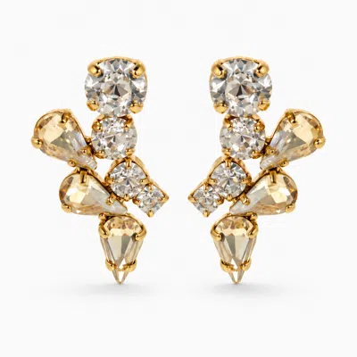 Lott. Gioielli Women's Gold Two Rows Earpin - Crystal/shadow - Romee