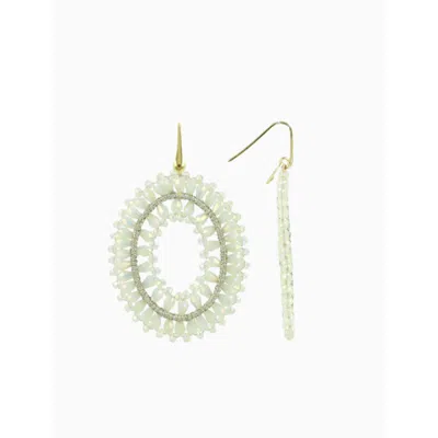 Lott. Gioielli Women's Green Open Oval Double Earrings L - Light Mint - Noa